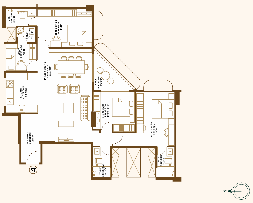 3.5 BHK Floor Plan